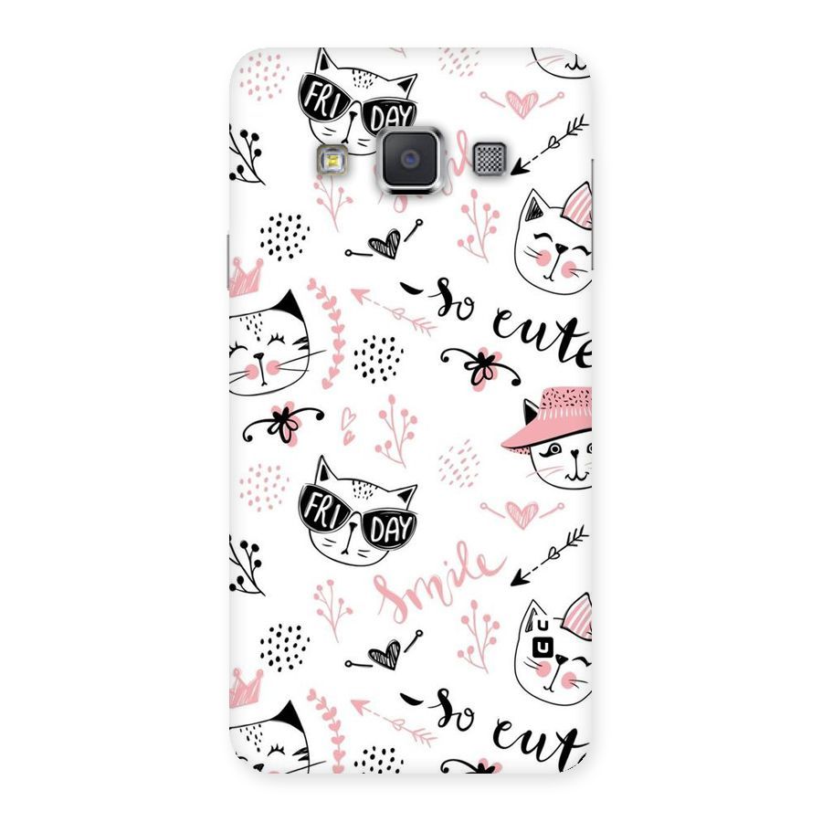 Cute Cat Swag Back Case for Galaxy A3