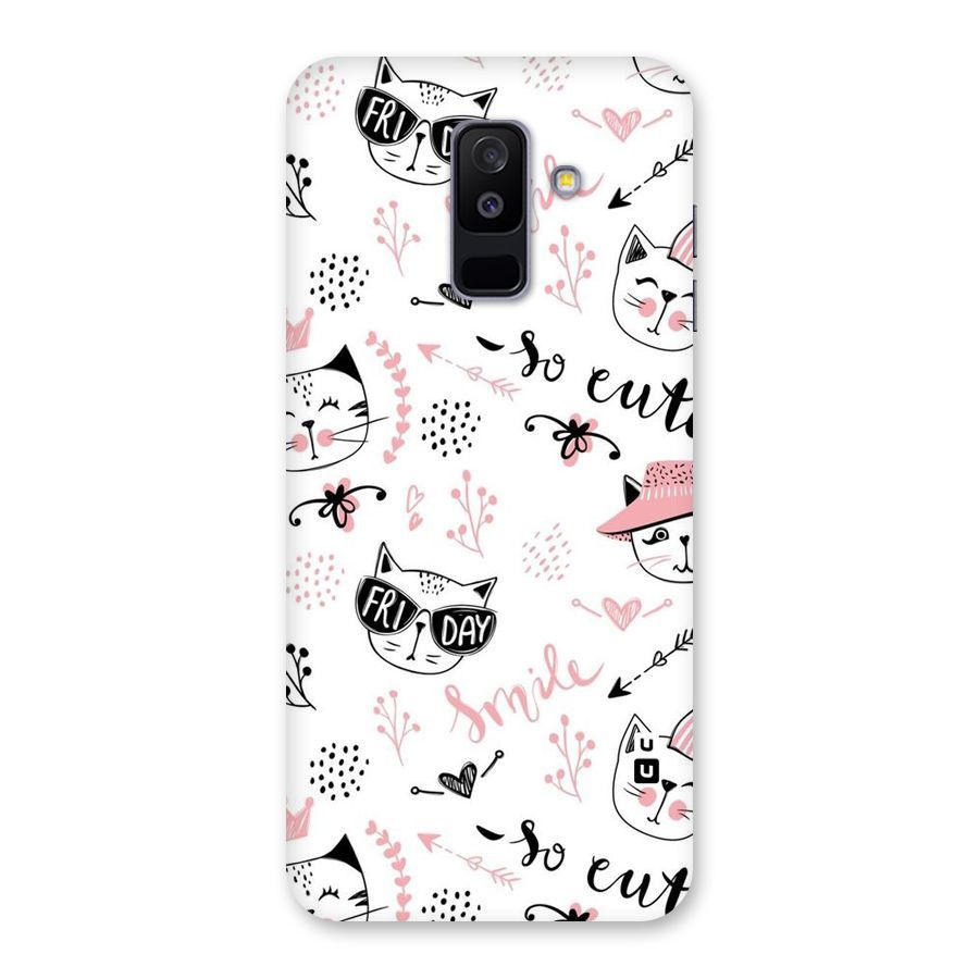 Cute Cat Swag Back Case for Galaxy A6 Plus