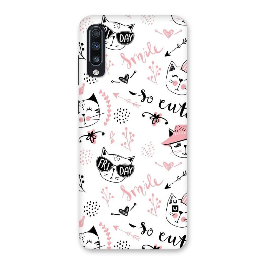 Cute Cat Swag Back Case for Galaxy A70