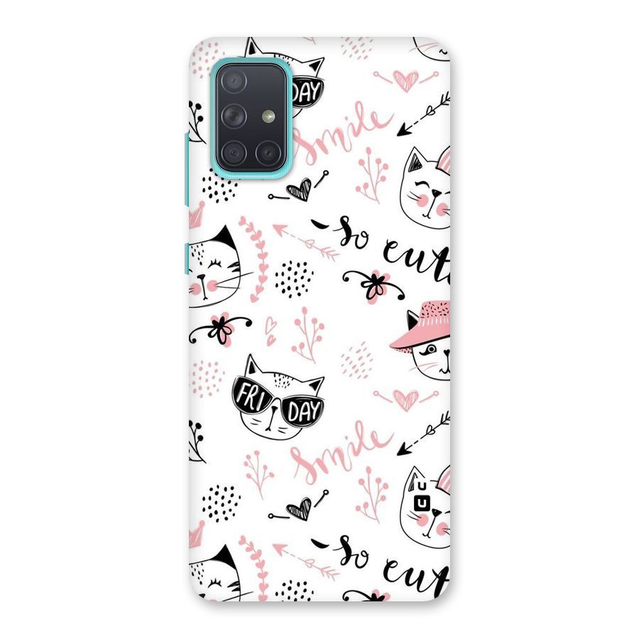 Cute Cat Swag Back Case for Galaxy A71
