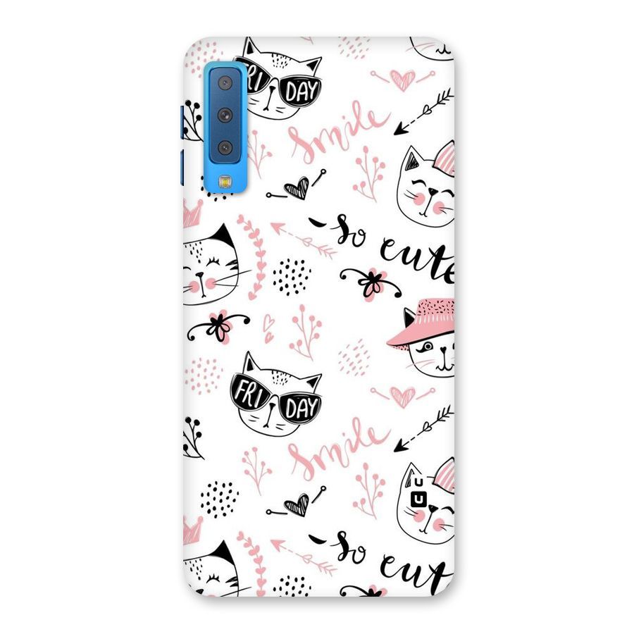 Cute Cat Swag Back Case for Galaxy A7 (2018)