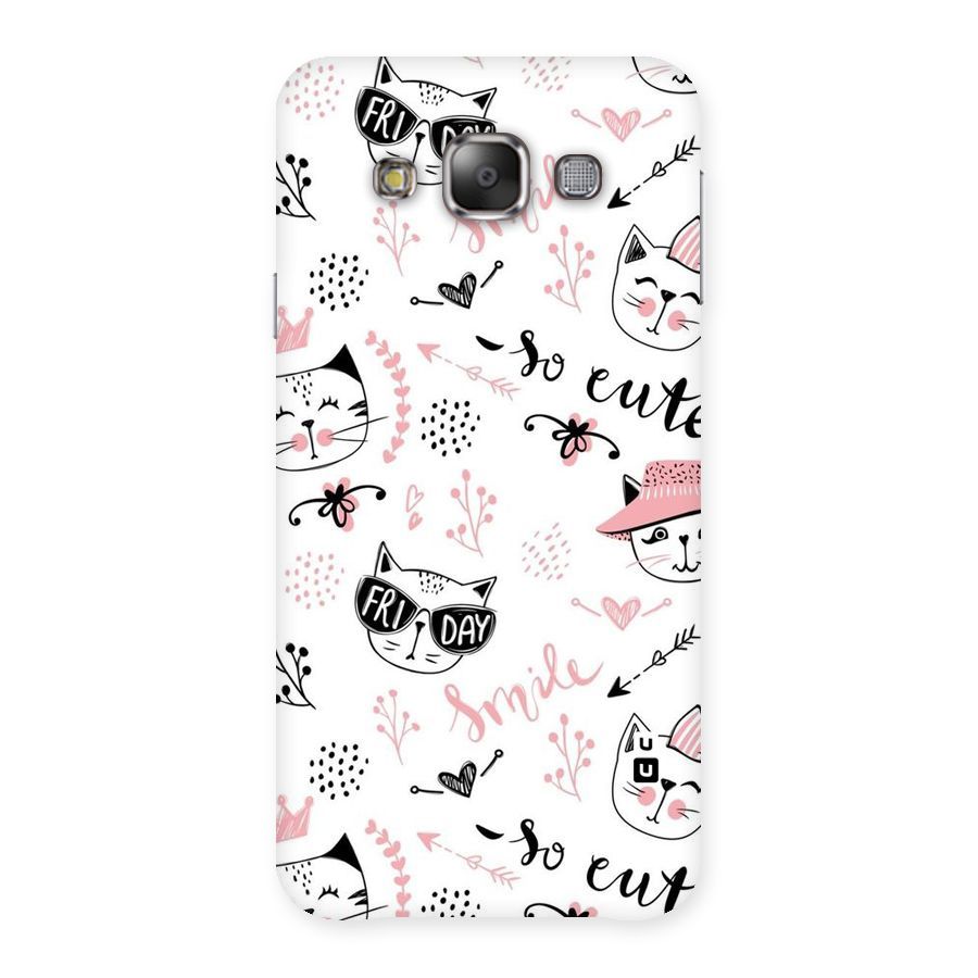 Cute Cat Swag Back Case for Galaxy E7