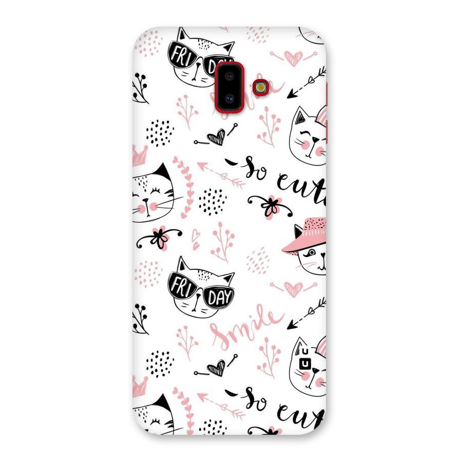 Cute Cat Swag Back Case for Galaxy J6 Plus