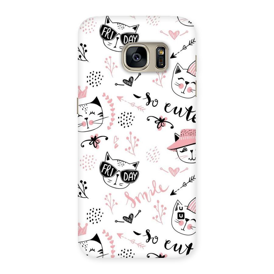 Cute Cat Swag Back Case for Galaxy S7