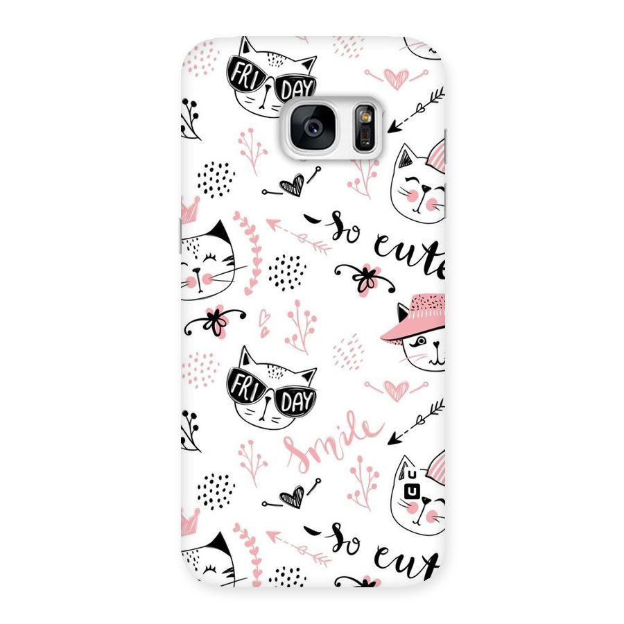 Cute Cat Swag Back Case for Galaxy S7 Edge