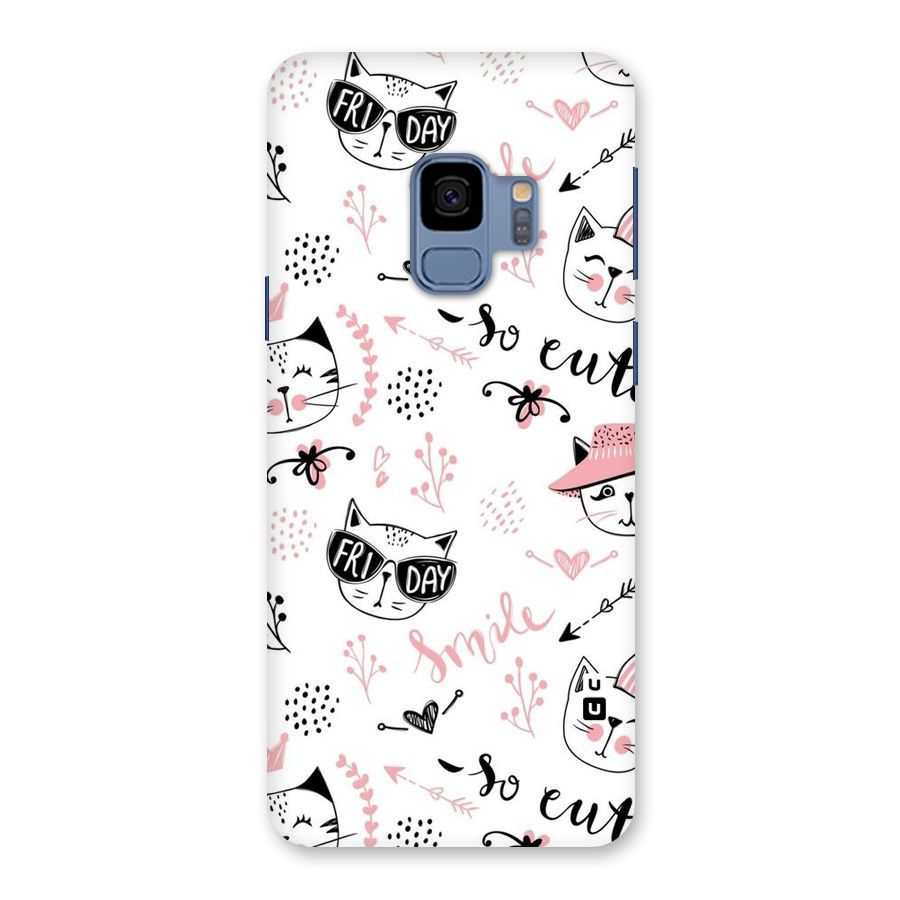 Cute Cat Swag Back Case for Galaxy S9