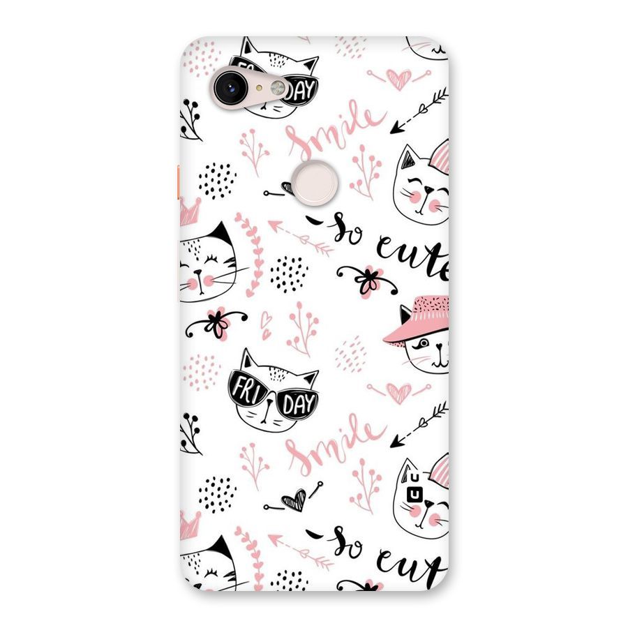 Cute Cat Swag Back Case for Google Pixel 3 XL