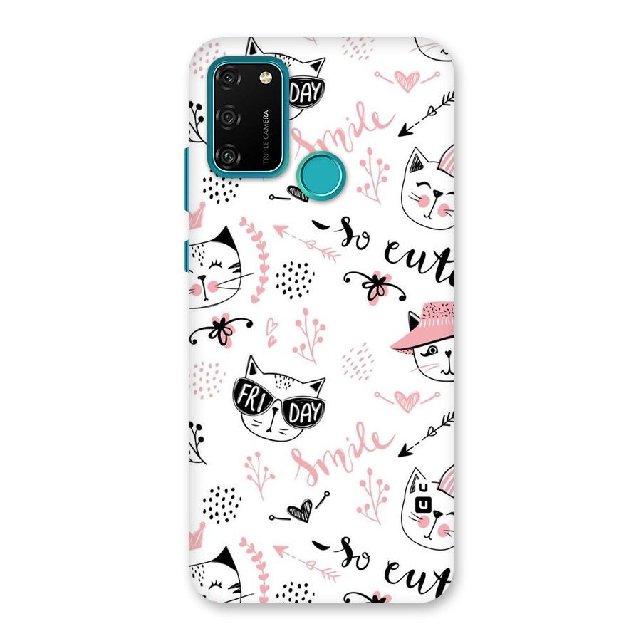 Cute Cat Swag Back Case for Honor 9A