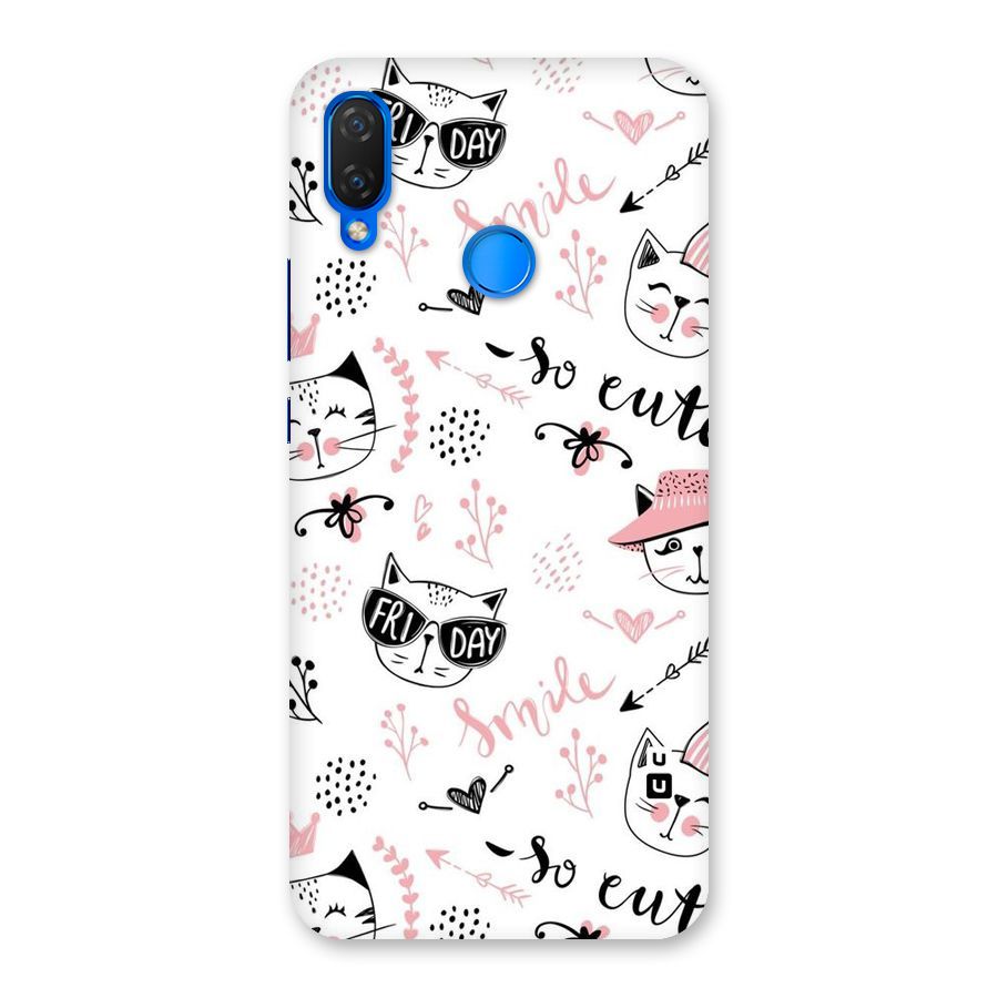Cute Cat Swag Back Case for Huawei P Smart+