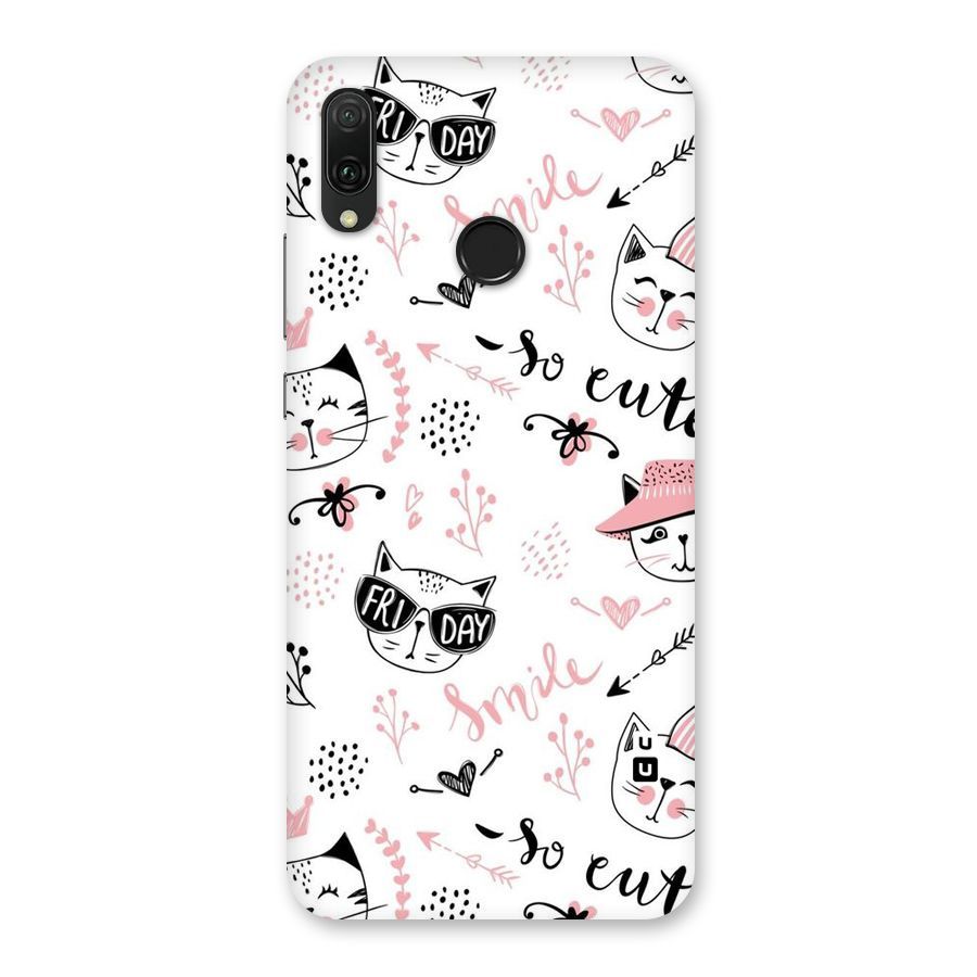 Cute Cat Swag Back Case for Huawei Y9 (2019)