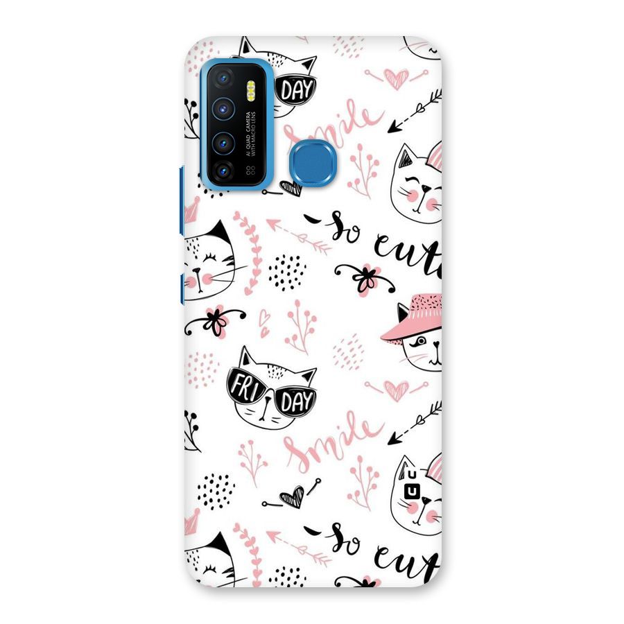Cute Cat Swag Back Case for Infinix Hot 9