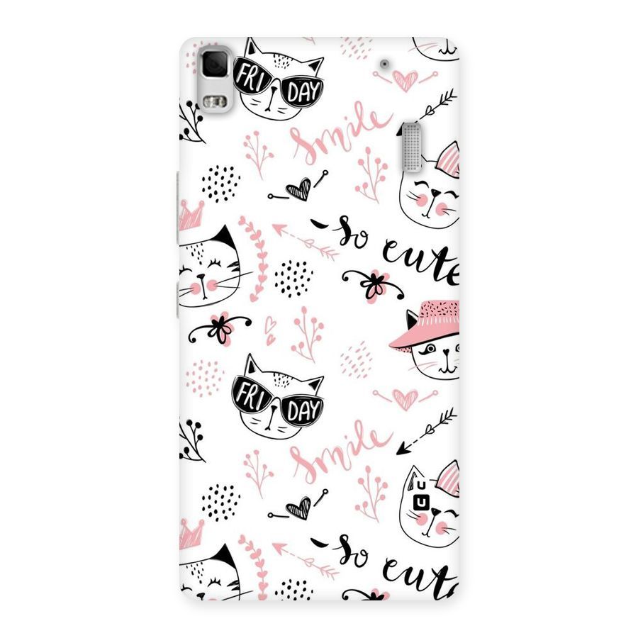 Cute Cat Swag Back Case for Lenovo K3 Note