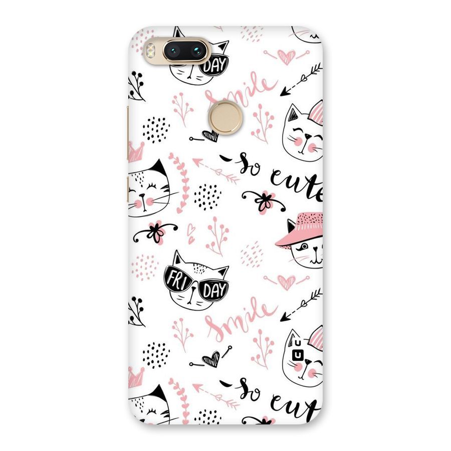 Cute Cat Swag Back Case for Mi A1