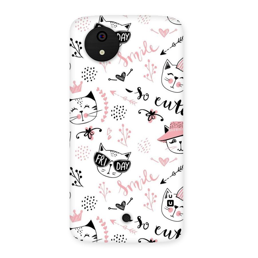 Cute Cat Swag Back Case for Micromax Canvas A1