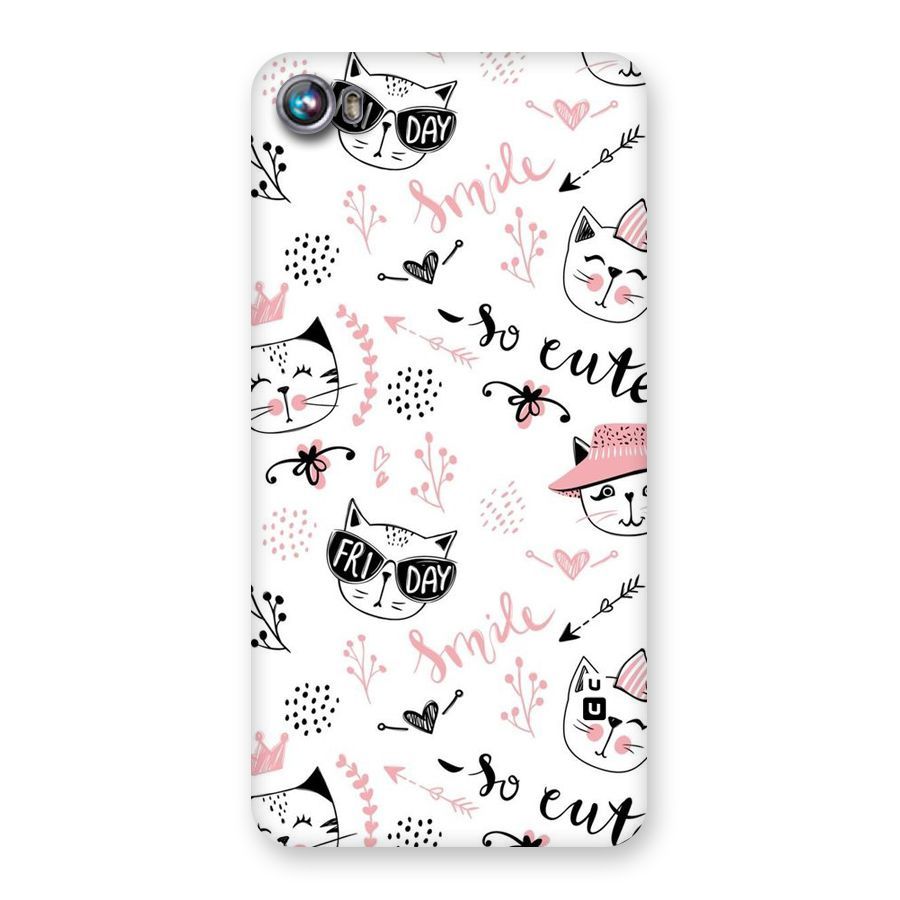 Cute Cat Swag Back Case for Micromax Canvas Fire 4 A107
