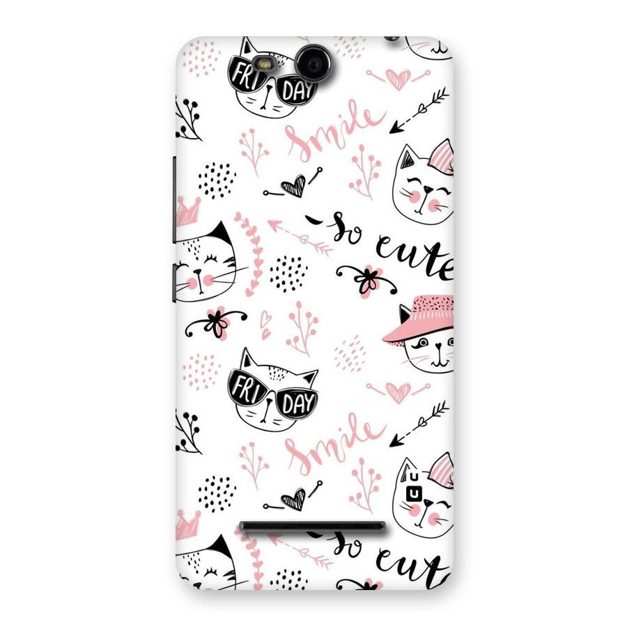 Cute Cat Swag Back Case for Micromax Canvas Juice 3 Q392