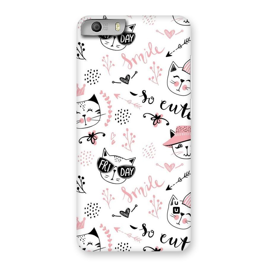 Cute Cat Swag Back Case for Micromax Canvas Knight 2