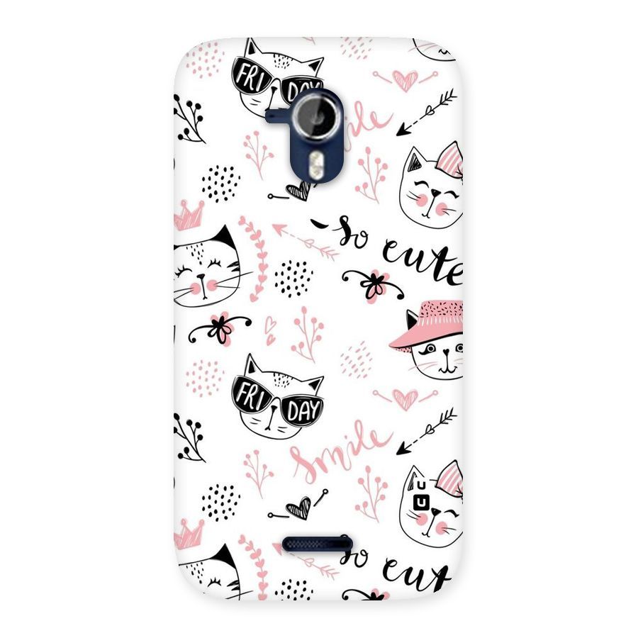 Cute Cat Swag Back Case for Micromax Canvas Magnus A117