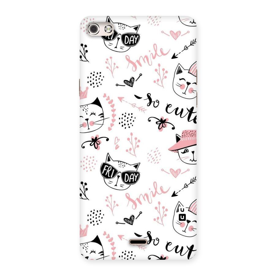 Cute Cat Swag Back Case for Micromax Canvas Silver 5