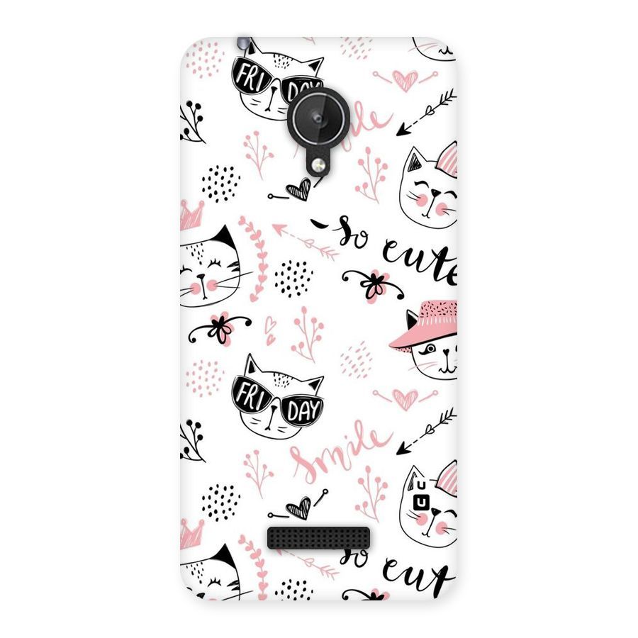 Cute Cat Swag Back Case for Micromax Canvas Spark Q380
