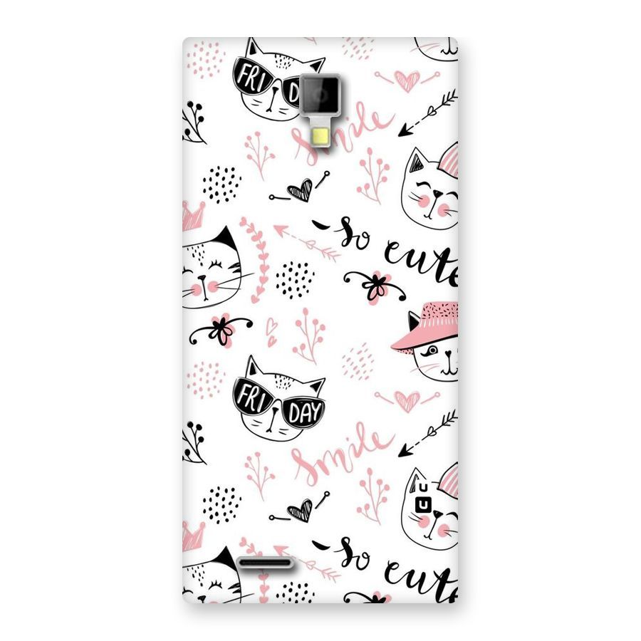 Cute Cat Swag Back Case for Micromax Canvas Xpress A99