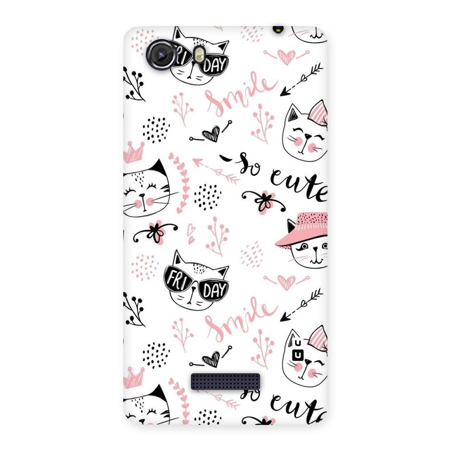 Cute Cat Swag Back Case for Micromax Unite 3