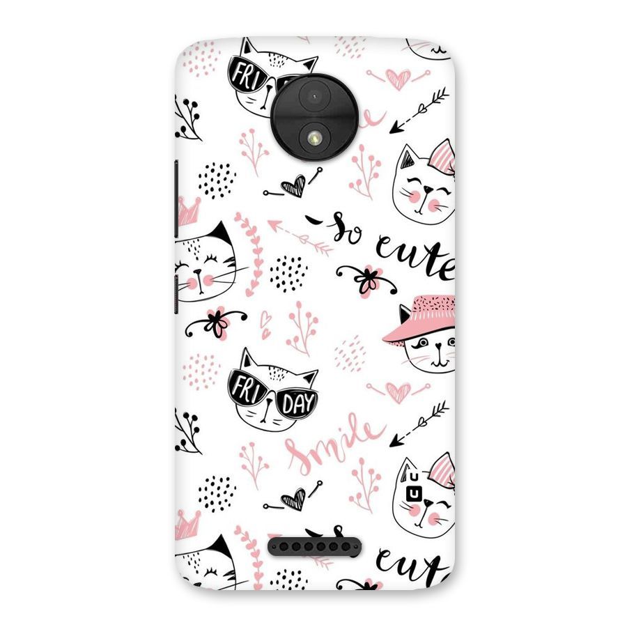 Cute Cat Swag Back Case for Moto C