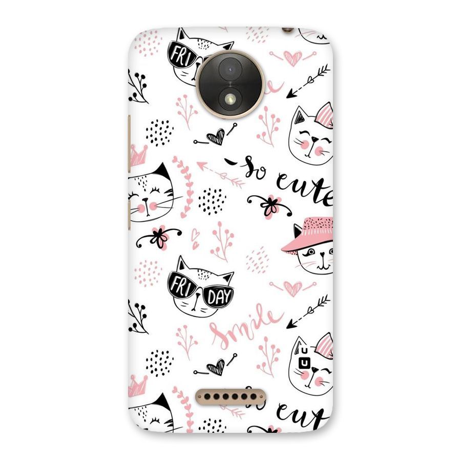 Cute Cat Swag Back Case for Moto C Plus