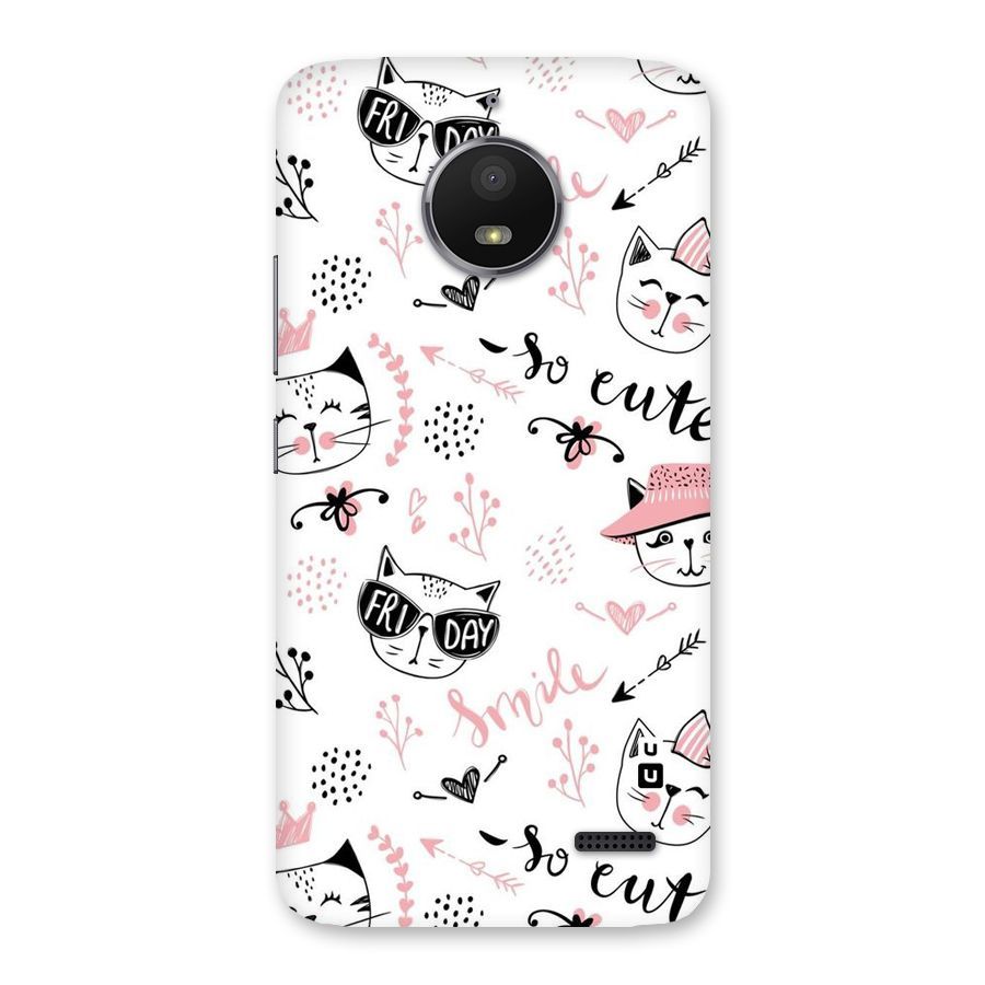 Cute Cat Swag Back Case for Moto E4