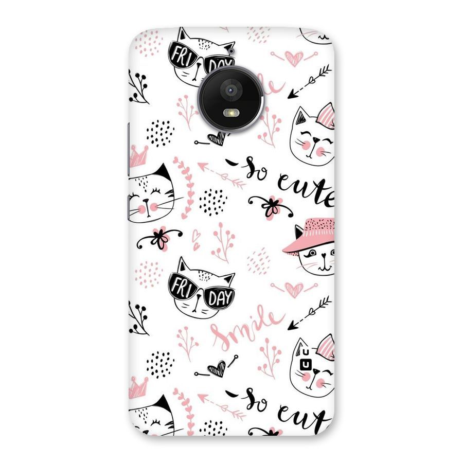 Cute Cat Swag Back Case for Moto E4 Plus