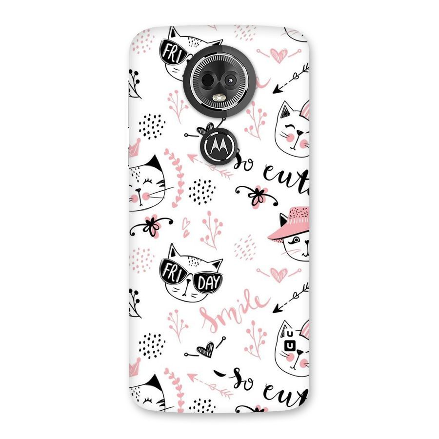 Cute Cat Swag Back Case for Moto E5 Plus
