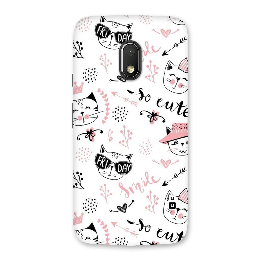 Cute Cat Swag Back Case for Moto G4 Play