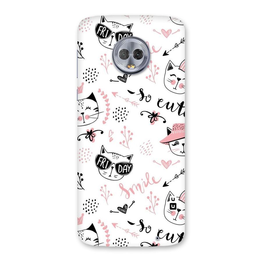 Cute Cat Swag Back Case for Moto G6 Plus