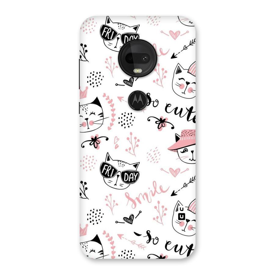 Cute Cat Swag Back Case for Moto G7