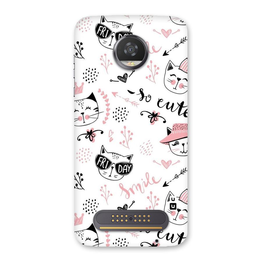 Cute Cat Swag Back Case for Moto Z2 Play