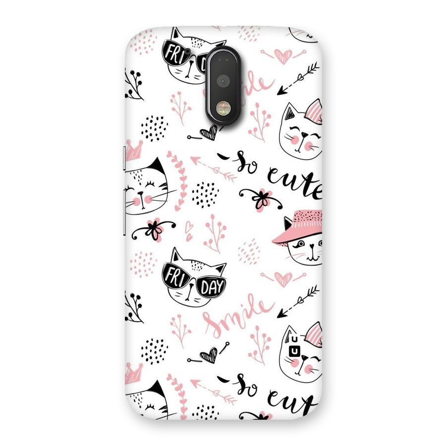 Cute Cat Swag Back Case for Motorola Moto G4 Plus