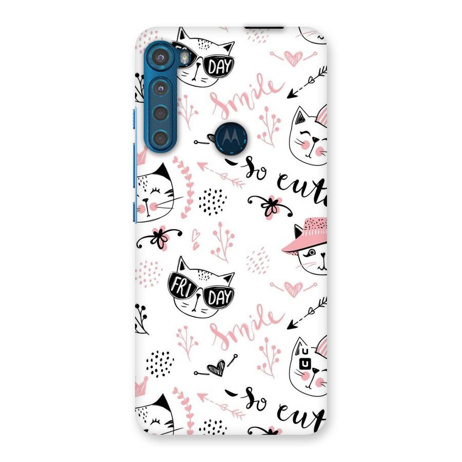 Cute Cat Swag Back Case for Motorola One Fusion Plus