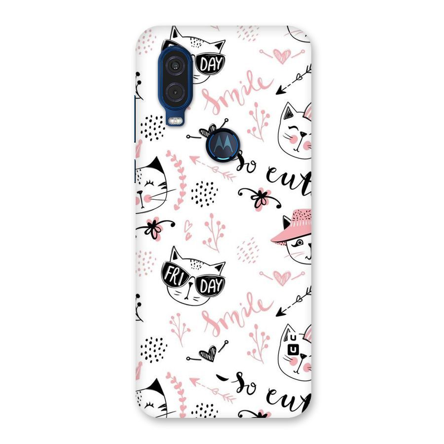 Cute Cat Swag Back Case for Motorola One Vision