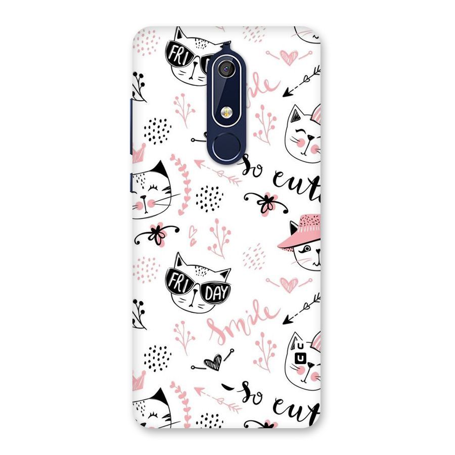 Cute Cat Swag Back Case for Nokia 5.1