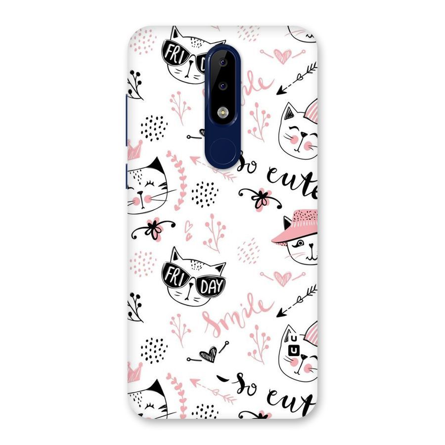 Cute Cat Swag Back Case for Nokia 5.1 Plus