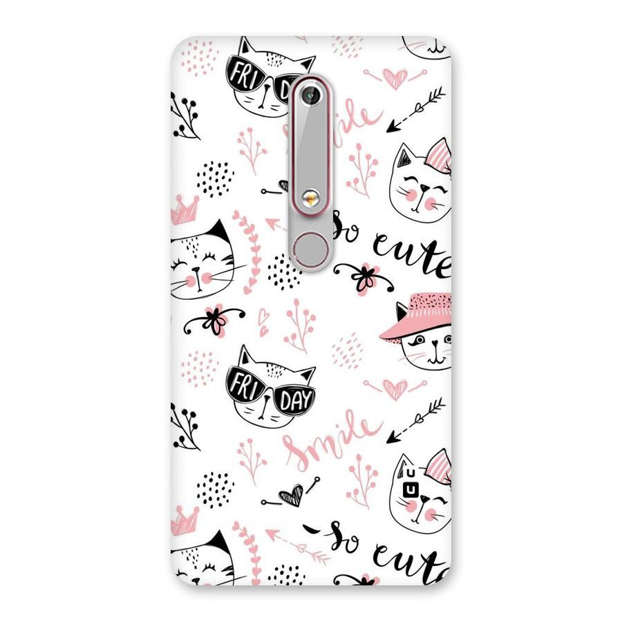 Cute Cat Swag Back Case for Nokia 6.1