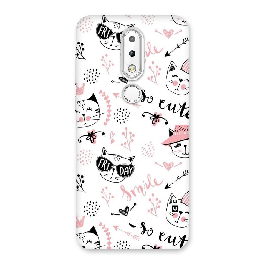 Cute Cat Swag Back Case for Nokia 6.1 Plus