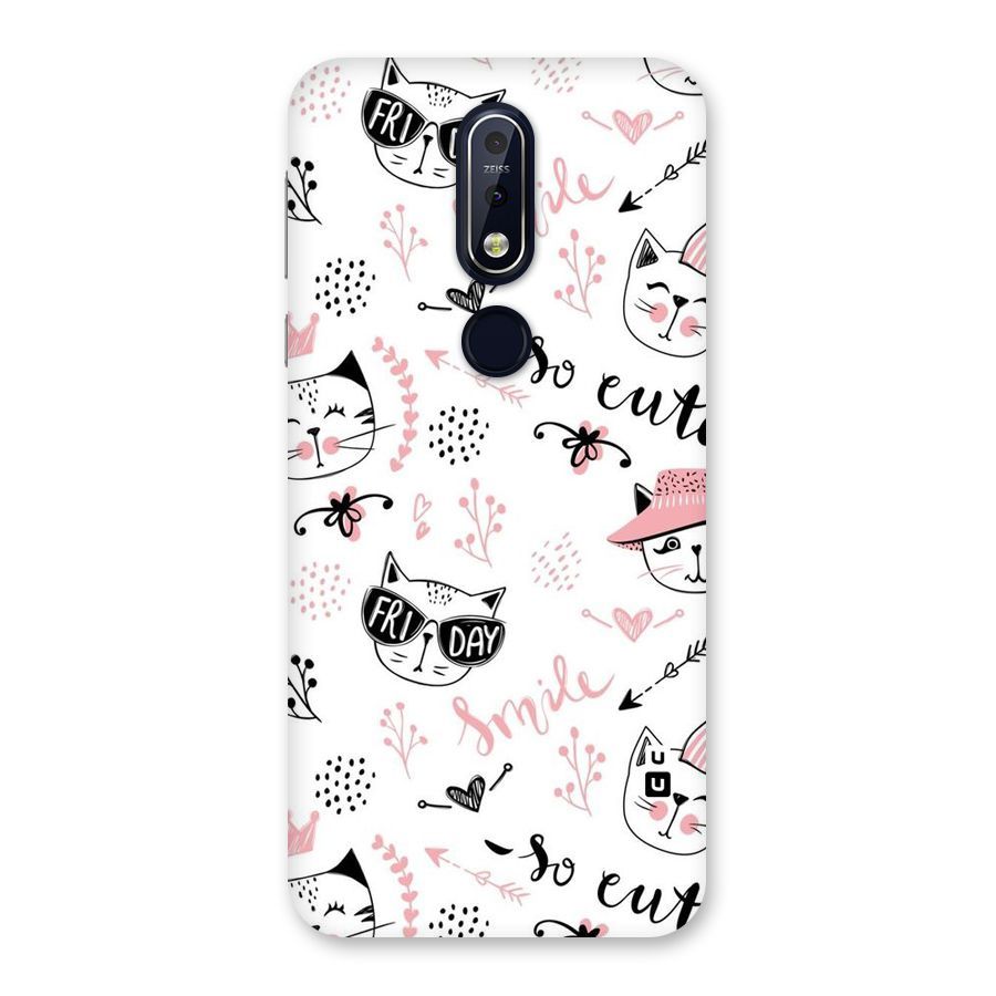 Cute Cat Swag Back Case for Nokia 7.1