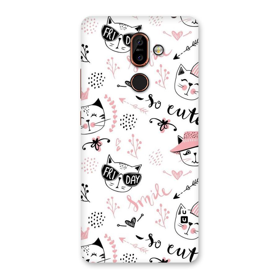 Cute Cat Swag Back Case for Nokia 7 Plus
