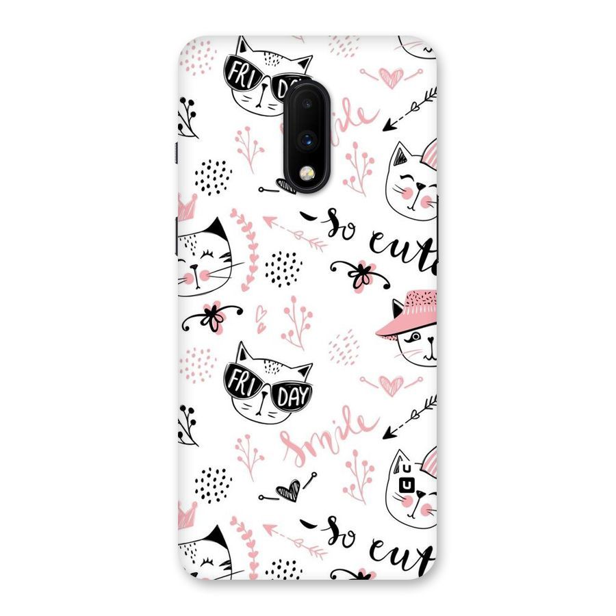 Cute Cat Swag Back Case for OnePlus 7