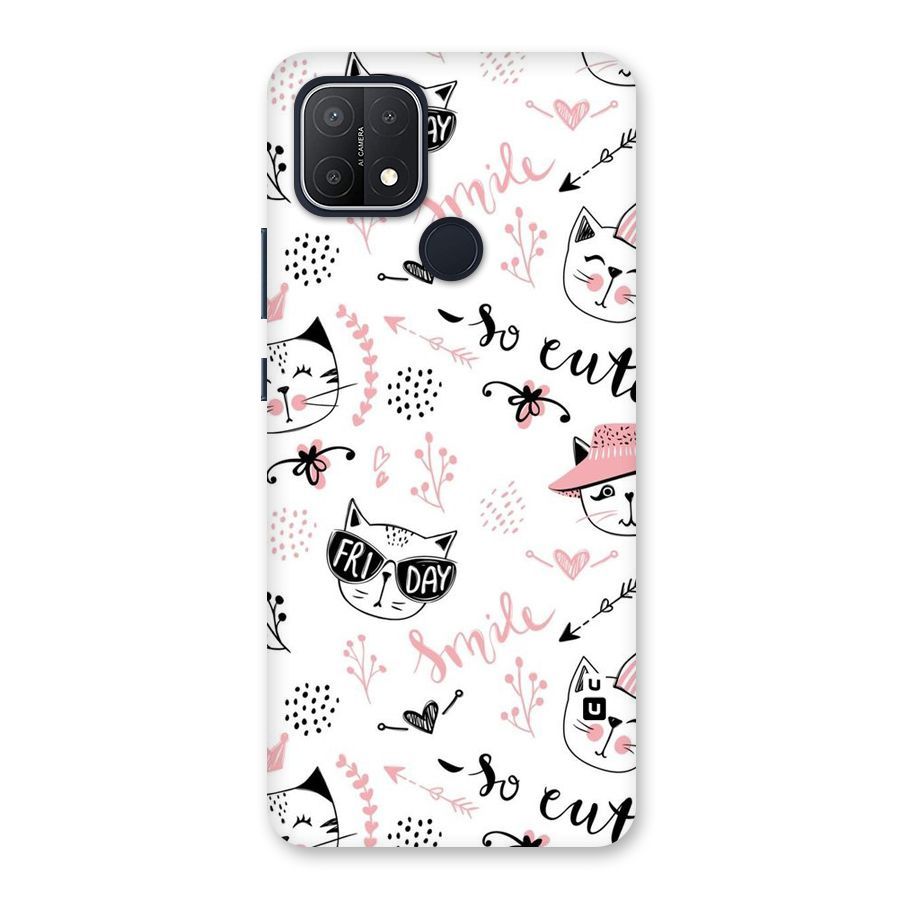 Cute Cat Swag Back Case for Oppo A15s