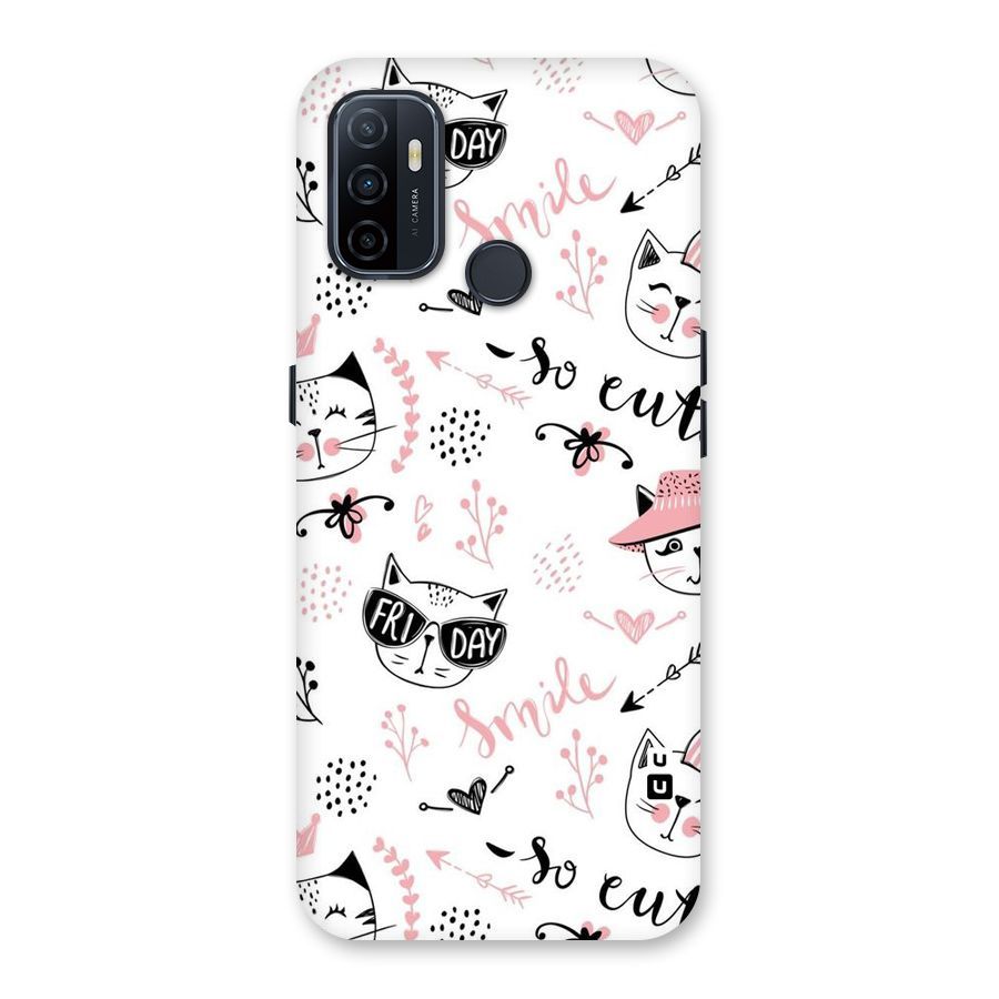 Cute Cat Swag Back Case for Oppo A32