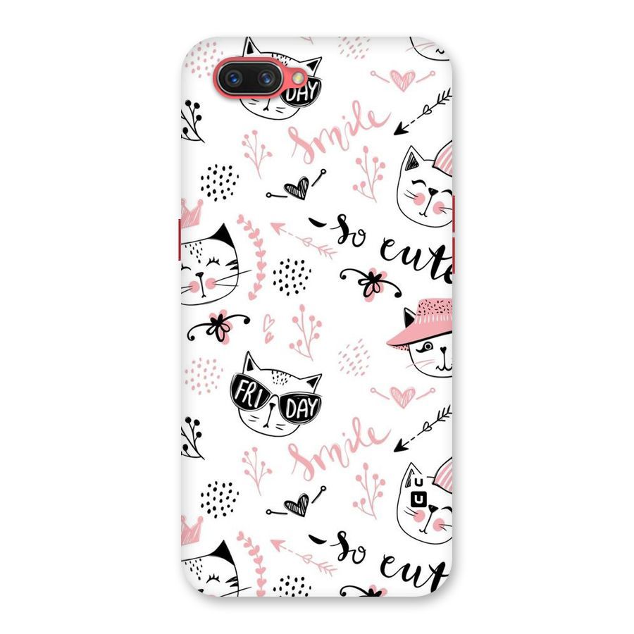 Cute Cat Swag Back Case for Oppo A3s