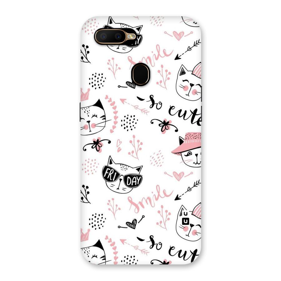 Cute Cat Swag Back Case for Oppo A5s