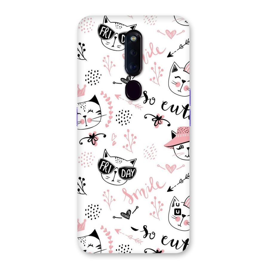 Cute Cat Swag Back Case for Oppo F11 Pro
